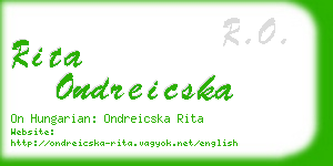 rita ondreicska business card